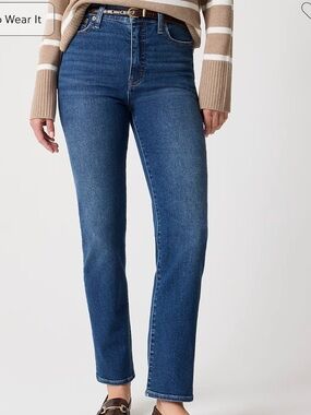 J. Crew High-rise Stovepipe Jean in Siggnature Stretch - Medium Wash - Size 32